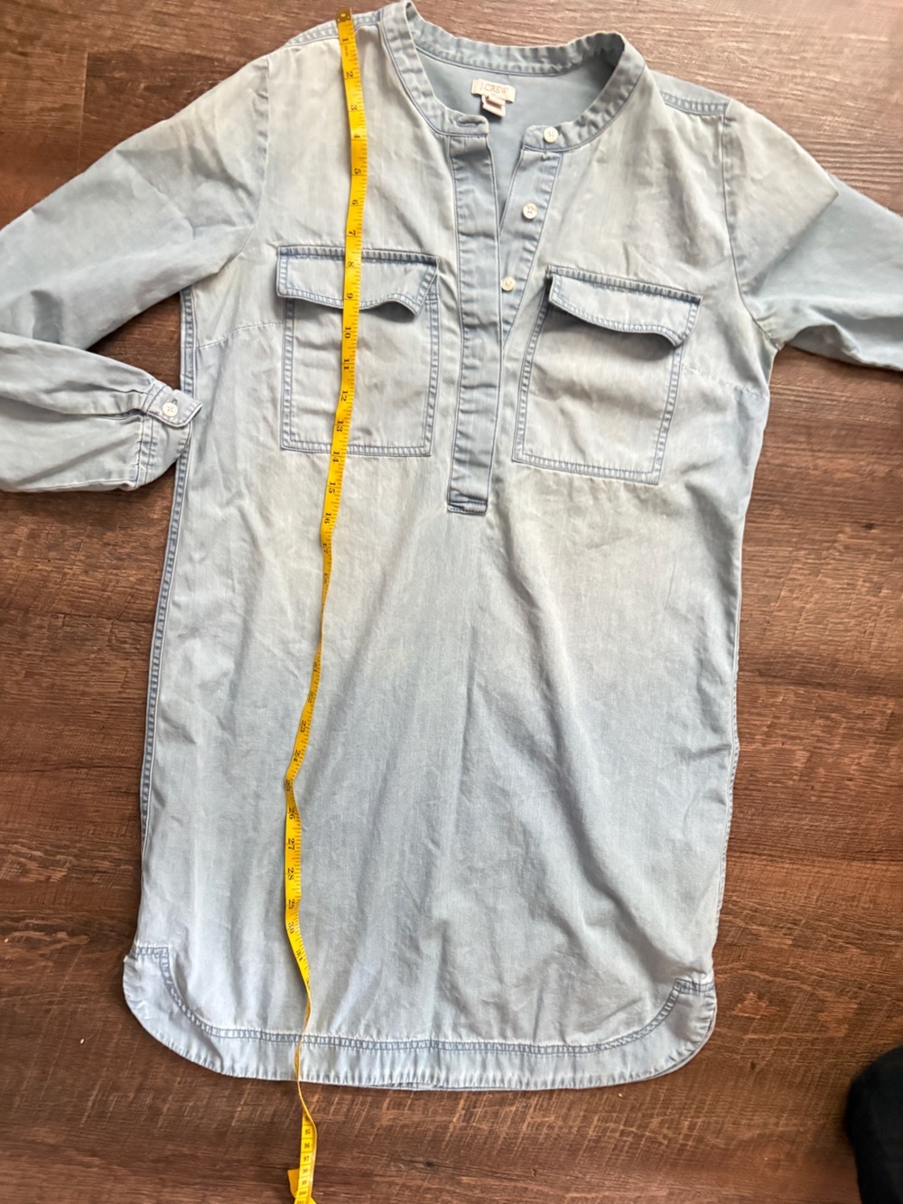 J.Crew light chambray shirt dress casual vacation travel preppy drapey sz S EUC - Picture 8 of 12